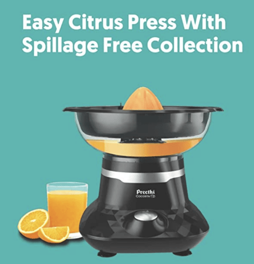 Preethi Cocosta KP001 Coconut Scraper & Citrus Juicer, 100% Safe Dual Protection Scraper with Safety Switch & Silicon Cap, Spillage Free Collection bowl, 100 Watt, 2yr Guarantee, Lifelong Free Service - Image 3